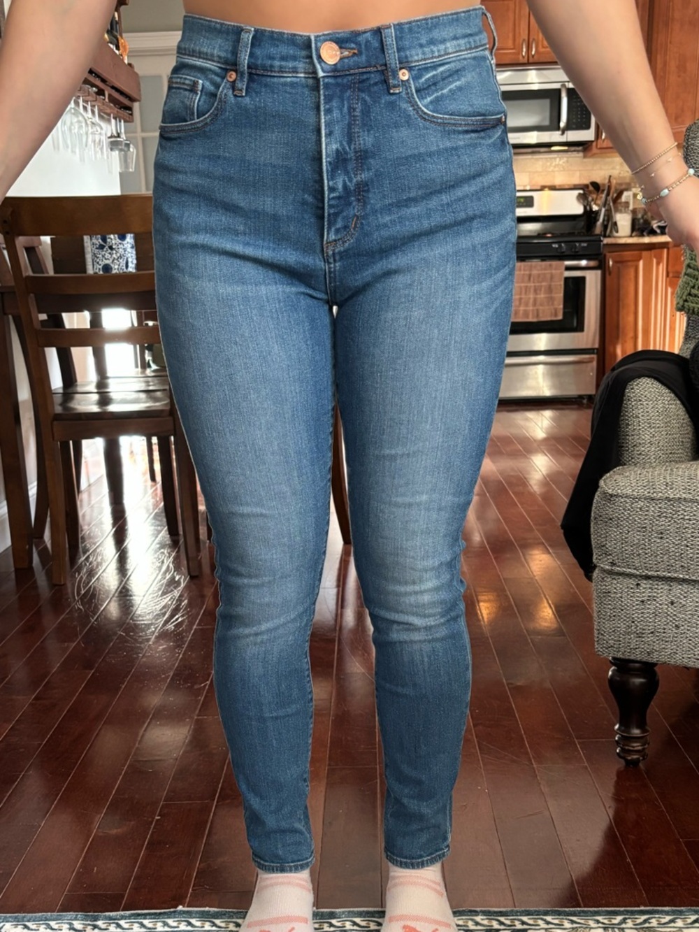 LOFT Medium Blue High-Rise Skinny Jeans